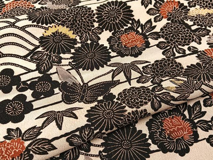 平和屋着物■上質な小紋　花蝶文　正絹　逸品　BAAY3499hj