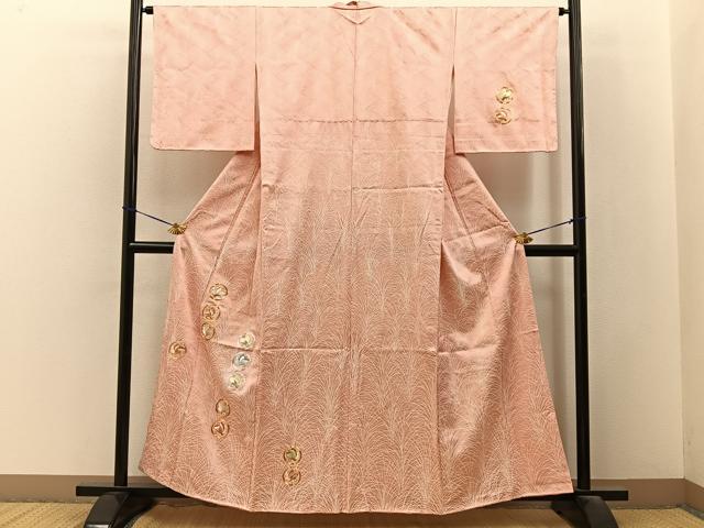 平和屋着物■訪問着　駒刺繍　舞蝶文　金銀糸　正絹　逸品　未使用　BAAY3504hj