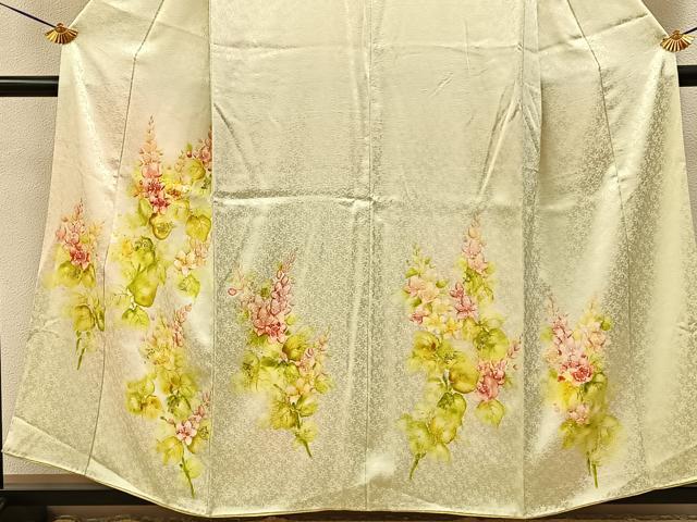 平和屋着物■訪問着　手描き　草花文　金彩　正絹　逸品　BAAY3505hj