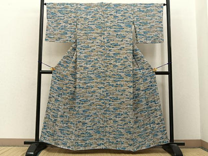 平和屋着物■上質な小紋　樹林文　正絹　逸品　BAAY3506hj