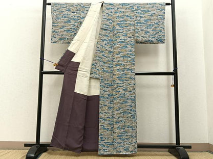 平和屋着物■上質な小紋　樹林文　正絹　逸品　BAAY3506hj