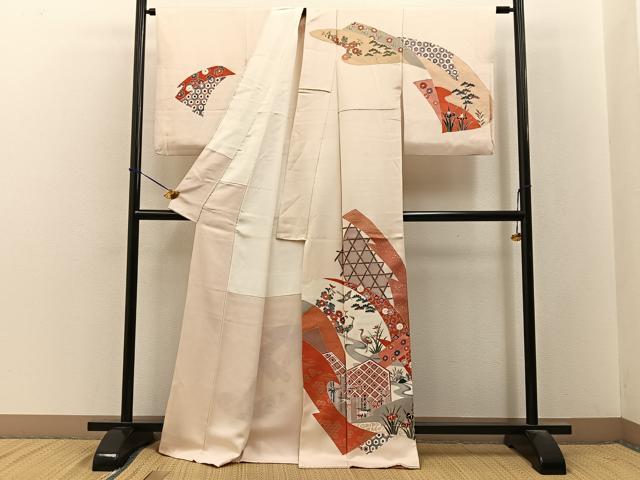 平和屋着物■訪問着　有職花鳥文　金彩　正絹　逸品　BAAY3513hj