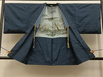 平和屋着物■男性　本場大島紬　アンサンブル　100亀甲　総詰め　証紙付き　正絹　逸品　BAAY3524hj