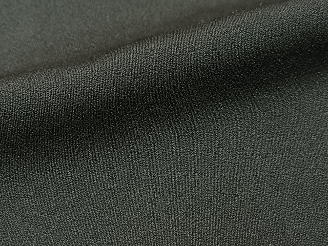 平和屋着物■男性　お召　黒色　正絹　逸品　BAAY3539hj