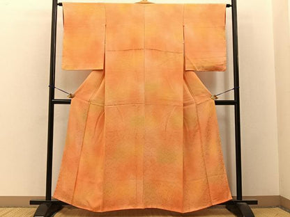 平和屋着物■上質な小紋　花青海波地紋　暈し染め　正絹　逸品　BAAY3542hj
