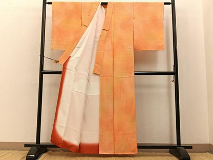 平和屋着物■上質な小紋　花青海波地紋　暈し染め　正絹　逸品　BAAY3542hj