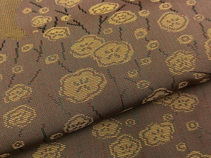 平和屋着物■上質なお召　梅　正絹　逸品　BAAY3544hj