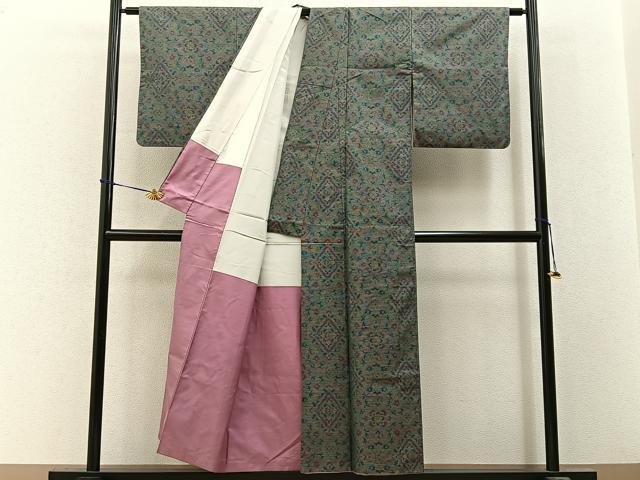 平和屋着物■本場大島紬　7マルキ　菱花文　正絹　逸品　BAAY3545hj