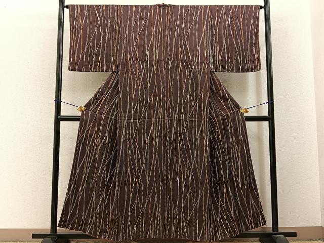 平和屋着物■上質な小紋　花蝶文　正絹　逸品　BAAY3546hj