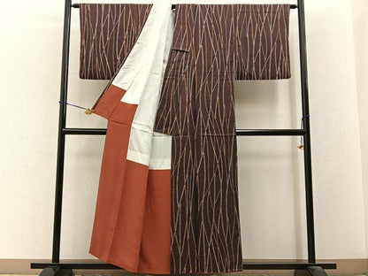 平和屋着物■上質な小紋　花蝶文　正絹　逸品　BAAY3546hj
