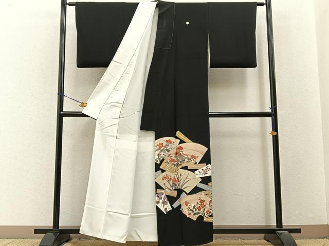 平和屋着物■豪華黒留袖　作家物　地紙花文　金彩　正絹　逸品　BAAY3547hj