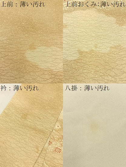 平和屋着物■上質な小紋　雲重ね草花文　正絹　逸品　BAAY3550hj
