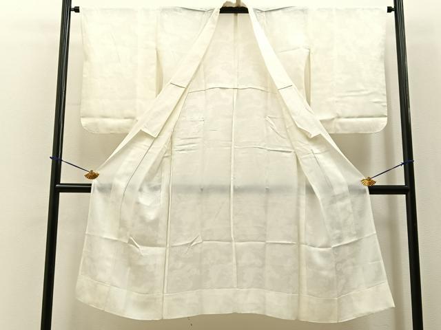 平和屋着物■長襦袢　無双仕立て　飛鶴花地紋　正絹　逸品　BAAY3552hj