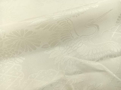 平和屋着物■長襦袢　無双仕立て　飛鶴花地紋　正絹　逸品　BAAY3552hj