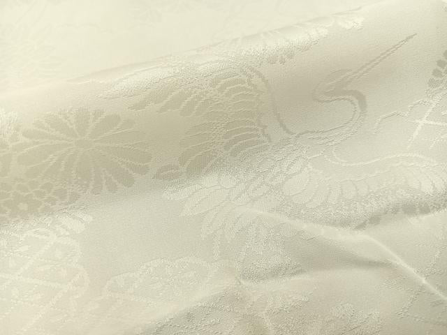 平和屋着物■長襦袢　無双仕立て　飛鶴花地紋　正絹　逸品　BAAY3552hj