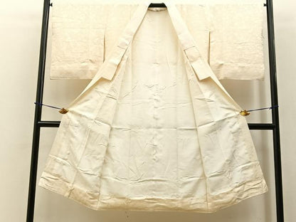 平和屋着物■長襦袢　袷　霞地紋　鳥の子色　正絹　逸品　BAAY3553hj