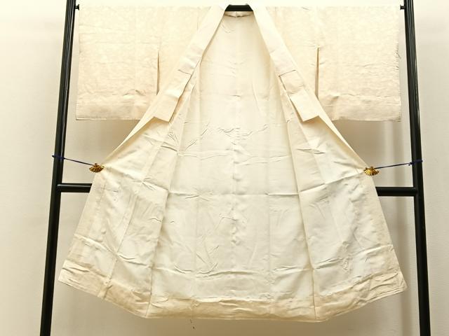 平和屋着物■長襦袢　袷　霞地紋　鳥の子色　正絹　逸品　BAAY3553hj