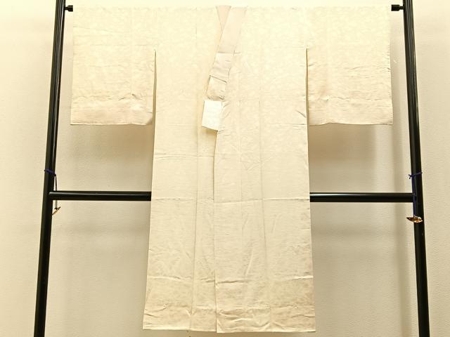 平和屋着物■長襦袢　袷　霞地紋　鳥の子色　正絹　逸品　BAAY3553hj