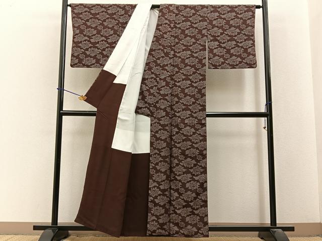 平和屋着物■上質なお召　花尽くし　正絹　逸品　BAAY3558hj