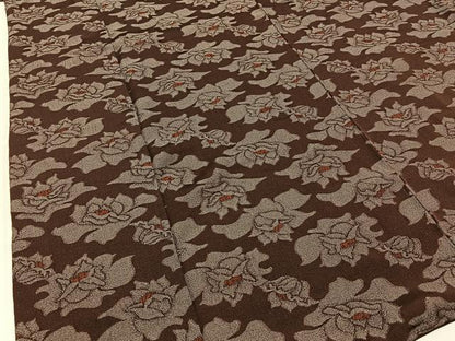 平和屋着物■上質なお召　花尽くし　正絹　逸品　BAAY3558hj