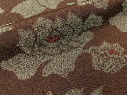 平和屋着物■上質なお召　花尽くし　正絹　逸品　BAAY3558hj