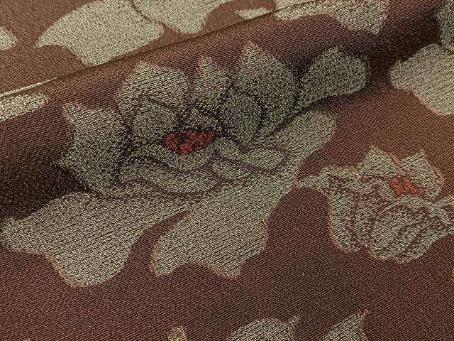 平和屋着物■上質なお召　花尽くし　正絹　逸品　BAAY3558hj