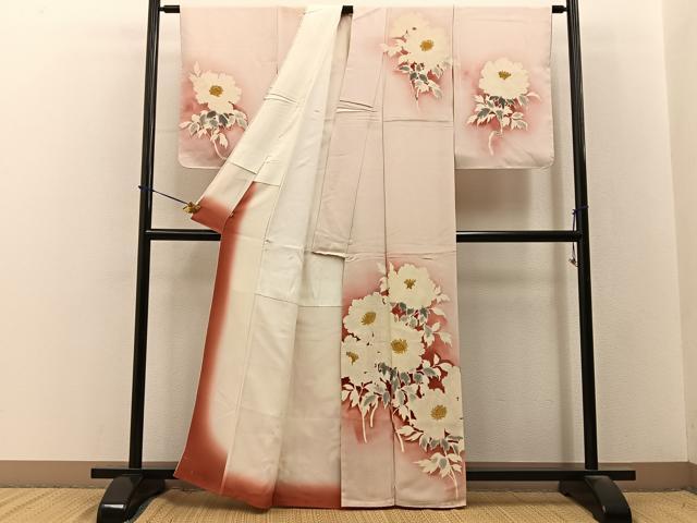 平和屋着物■訪問着　牡丹　暈し染め　金彩　阪急百貨店扱い　正絹　逸品　BAAY3560hj