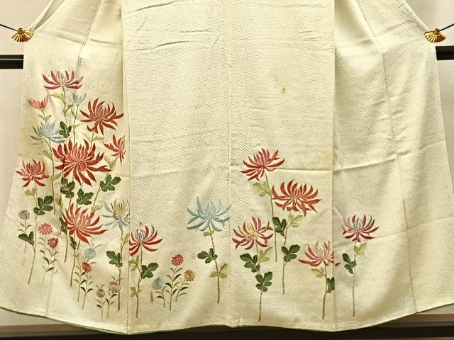 平和屋着物■訪問着　総絞り　刺繍　乱菊　金銀糸　正絹　逸品　BAAY3562hj