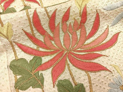 平和屋着物■訪問着　総絞り　刺繍　乱菊　金銀糸　正絹　逸品　BAAY3562hj