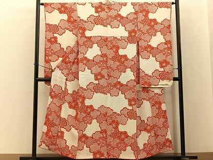 平和屋着物■豪華振袖　鹿の子梅文　鬼しぼ縮緬　正絹　逸品　BAAY3564hj