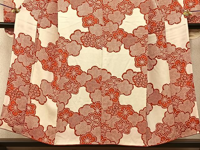 平和屋着物■豪華振袖　鹿の子梅文　鬼しぼ縮緬　正絹　逸品　BAAY3564hj