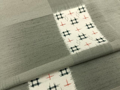 平和屋着物■上質な紬　絣文様　正絹　逸品　BAAY3568hj