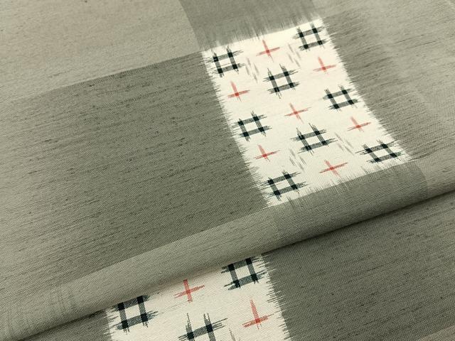 平和屋着物■上質な紬　絣文様　正絹　逸品　BAAY3568hj