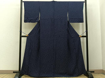 平和屋着物■上質な小紋　絞り　毘沙門亀甲地紋　正絹　逸品　BAAY3570hj