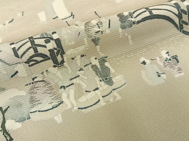 平和屋着物■訪問着　刺繍　人物風景文　暈し染め　正絹　逸品　BAAY3572hj