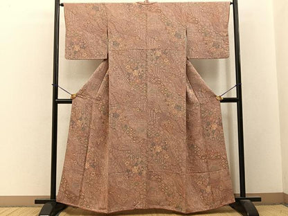平和屋着物■上質な小紋　辻が花　鬼しぼ縮緬　正絹　逸品　BAAY3573hj