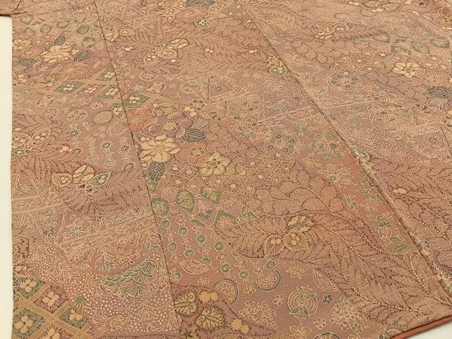 平和屋着物■上質な小紋　辻が花　鬼しぼ縮緬　正絹　逸品　BAAY3573hj