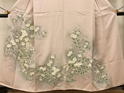 平和屋着物■訪問着　籬草花文　暈し染め　正絹　逸品　BAAY3577hj