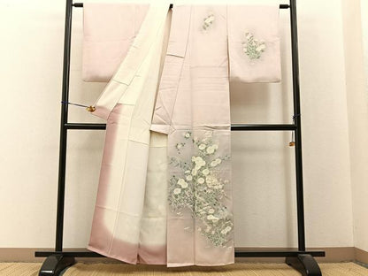 平和屋着物■訪問着　籬草花文　暈し染め　正絹　逸品　BAAY3577hj