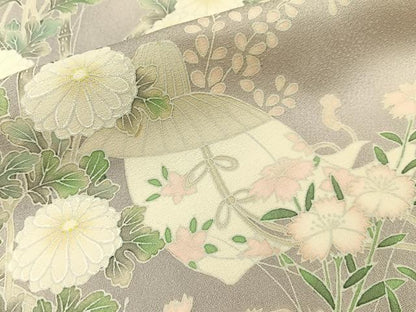 平和屋着物■訪問着　籬草花文　暈し染め　正絹　逸品　BAAY3577hj