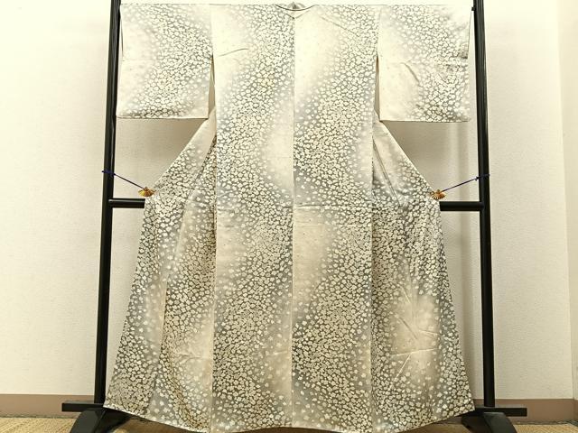 平和屋着物■上質な小紋　舞花文　暈し染め　正絹　逸品　BAAY3579hj