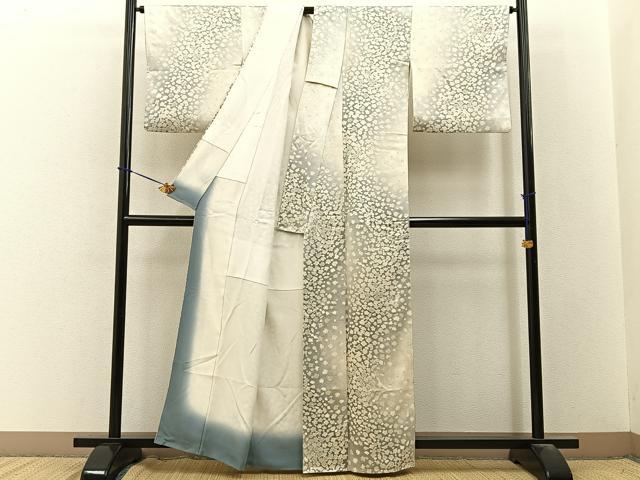 平和屋着物■上質な小紋　舞花文　暈し染め　正絹　逸品　BAAY3579hj