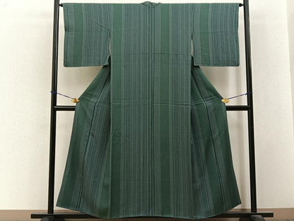平和屋着物■上質な小紋　縞　正絹　逸品　BAAY3580hj