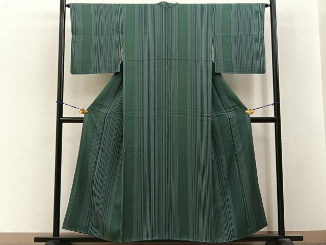 平和屋着物■上質な小紋　縞　正絹　逸品　BAAY3580hj