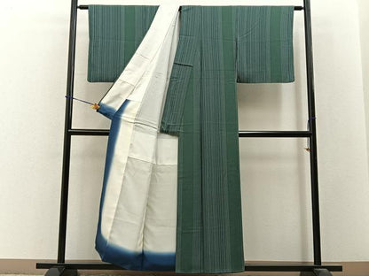平和屋着物■上質な小紋　縞　正絹　逸品　BAAY3580hj