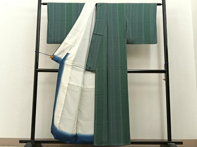 平和屋着物■上質な小紋　縞　正絹　逸品　BAAY3580hj