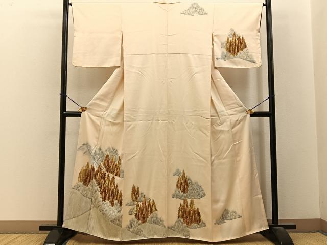 平和屋着物■訪問着　樹林文　正絹　逸品　未使用　BAAY3581hj