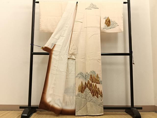 平和屋着物■訪問着　樹林文　正絹　逸品　未使用　BAAY3581hj