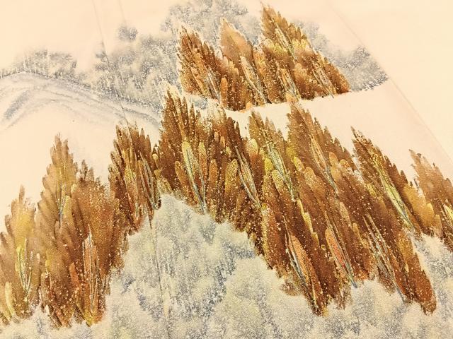 平和屋着物■訪問着　樹林文　正絹　逸品　未使用　BAAY3581hj