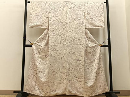 平和屋着物■上質な小紋　有職花文　正絹　逸品　BAAY3582hj